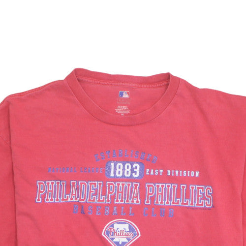 Majestic Men's Red Philadelphia Phillies Graphic T-Shirt Size L