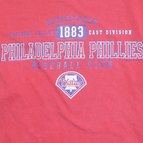 Majestic Men's Red Philadelphia Phillies Graphic T-Shirt Size L