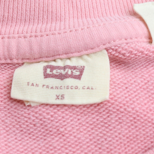 Levi's Women Pink Crew Neck Pullover Sweatshirt XS Cotton Blend