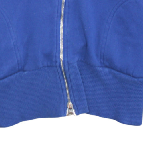 Diesel Women Blue Full Zip Hoodie L Cotton Blend Casual Sweatshirt