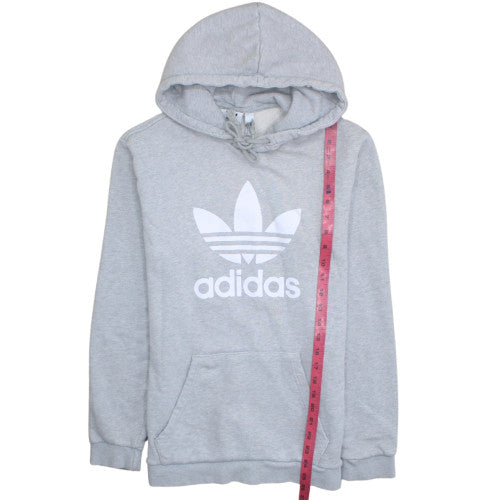 adidas Men's Grey Small Pullover Hoodie with Logo Graphic Print