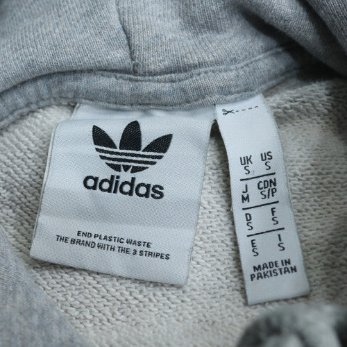 adidas Men's Grey Small Pullover Hoodie with Logo Graphic Print