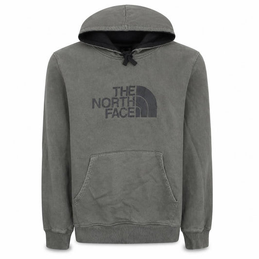 The North Face Mens Green Pullover Hoodie Medium Cotton Logo