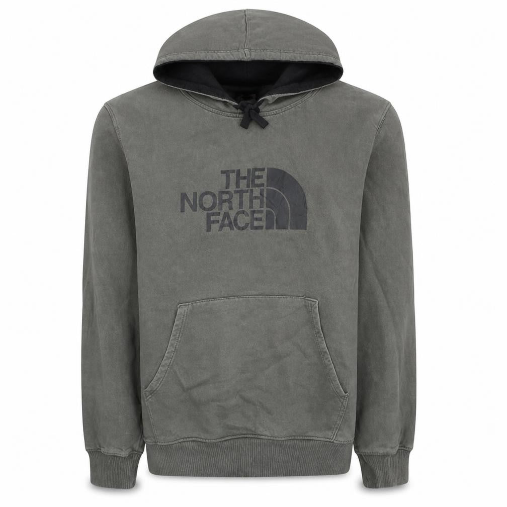 The North Face Mens Green Pullover Hoodie Medium Cotton Logo
