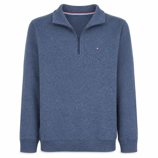 Tommy Jeans Men’s Blue 1/4 Zip Pullover Sweatshirt M Regular Fit