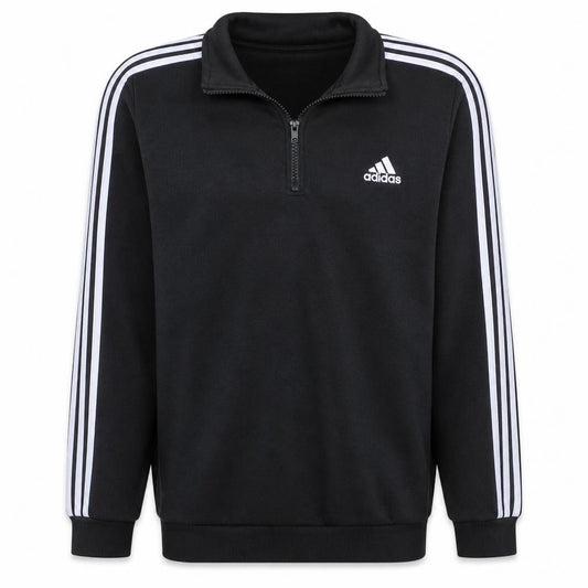 Adidas Men's Black XL 1/4 Zip Pullover Sweatshirt with Embroidered Logo
