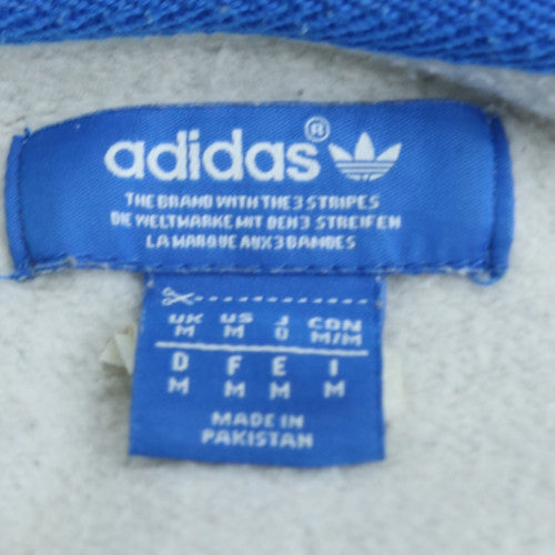 Adidas Mens Grey Blue Logo Crew Neck Sweatshirt M