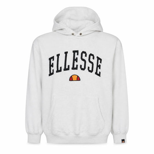 Ellesse Mens White Small Pullover Hoodie Fleece Logo Sweatshirt
