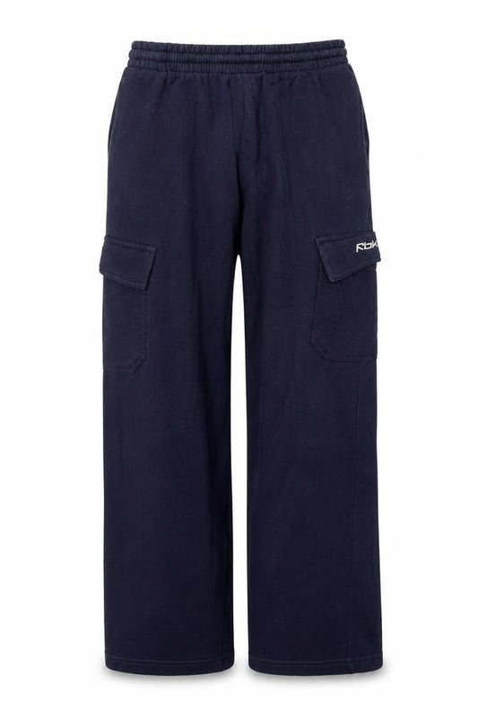 Reebok Boys Blue L Jogger Trousers Cotton Blend Elastic Waist Activewear