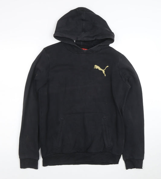 Puma Mens Black 2XL Pullover Hoodie Sweatshirt With Logo