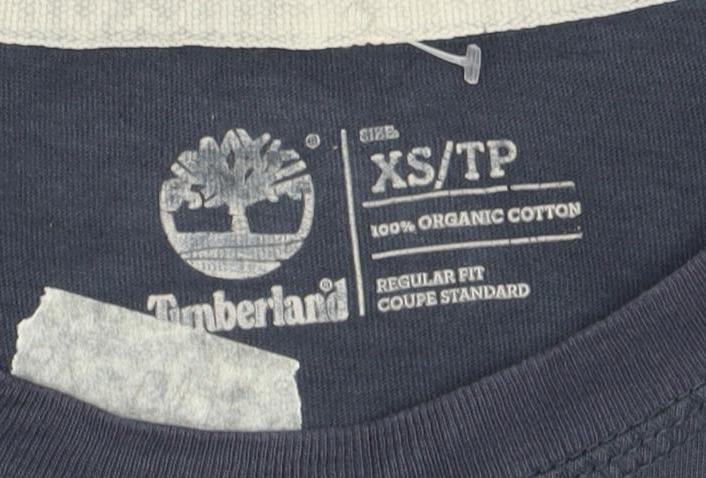 Timberland Men's Blue XS Regular Fit Organic Cotton Logo T-Shirt