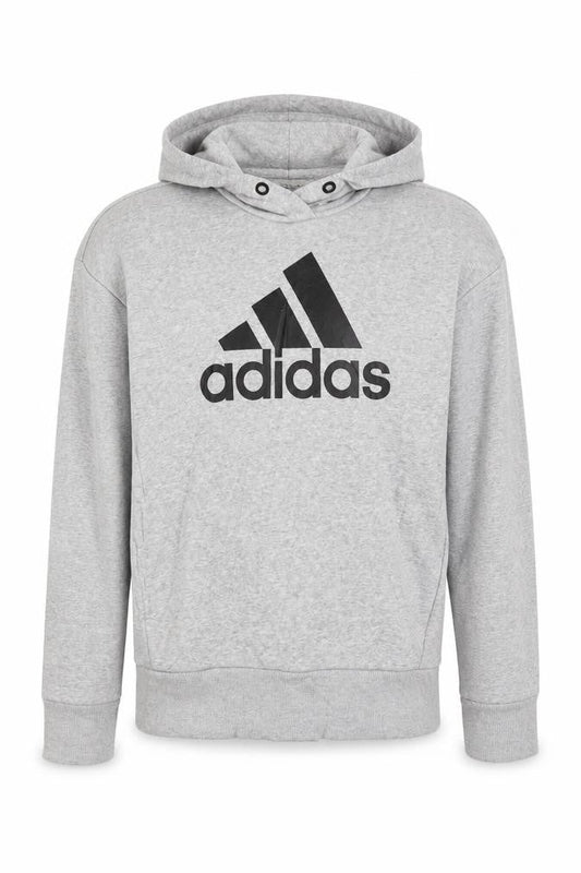 Adidas Men's Grey Pullover Hoodie Small Graphic Logo Sportswear
