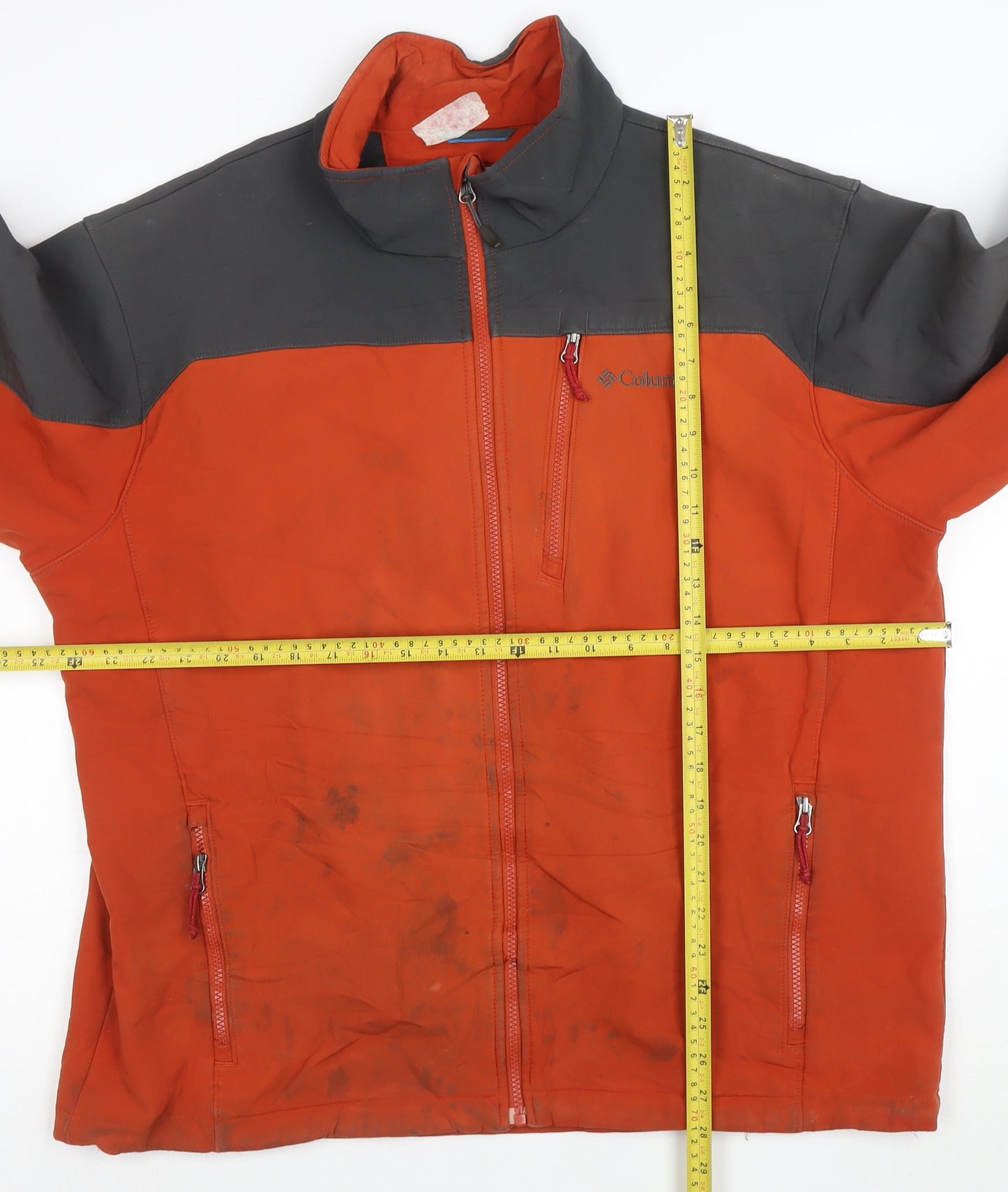 Columbia Mens Orange XL Soft Shell Outdoor Jacket Windproof