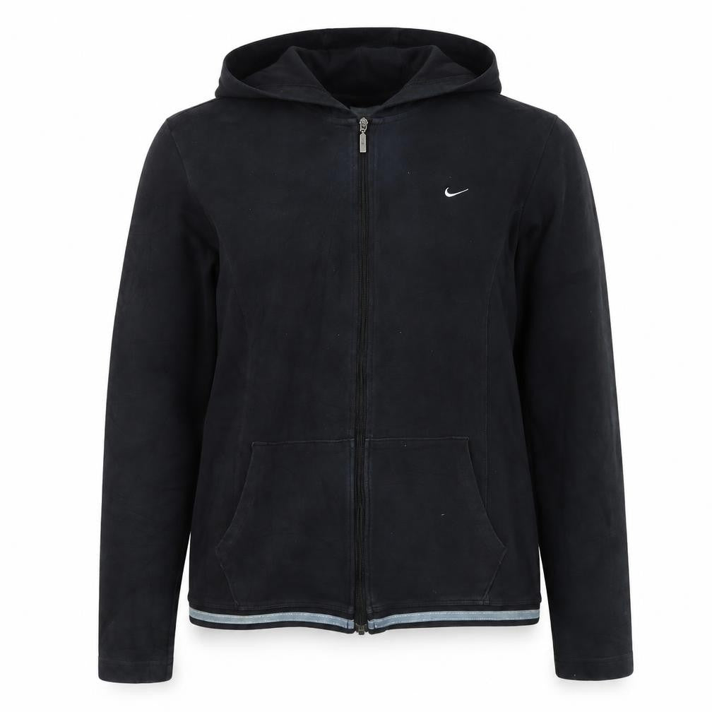 Nike Women's Black Full Zip Hoodie Size L Cotton Blend Sportswear