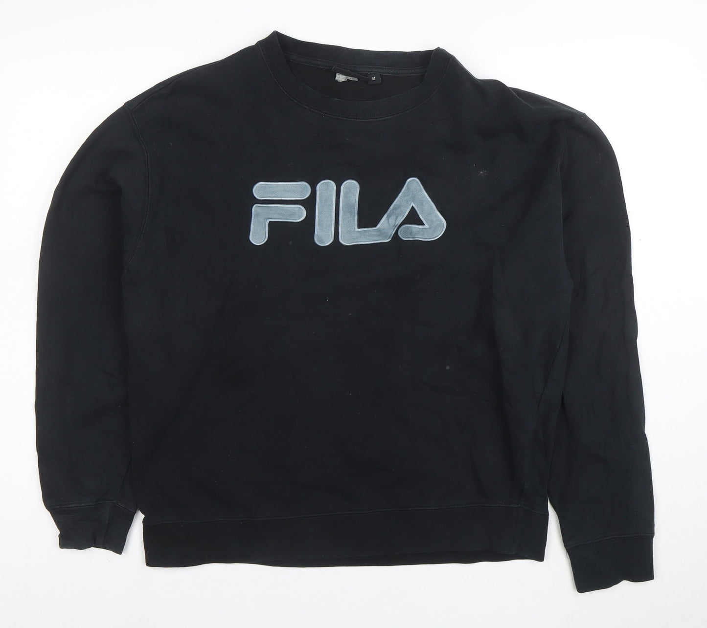FILA Womens Black Medium Pullover Sweatshirt Cotton Blend Crew Neck