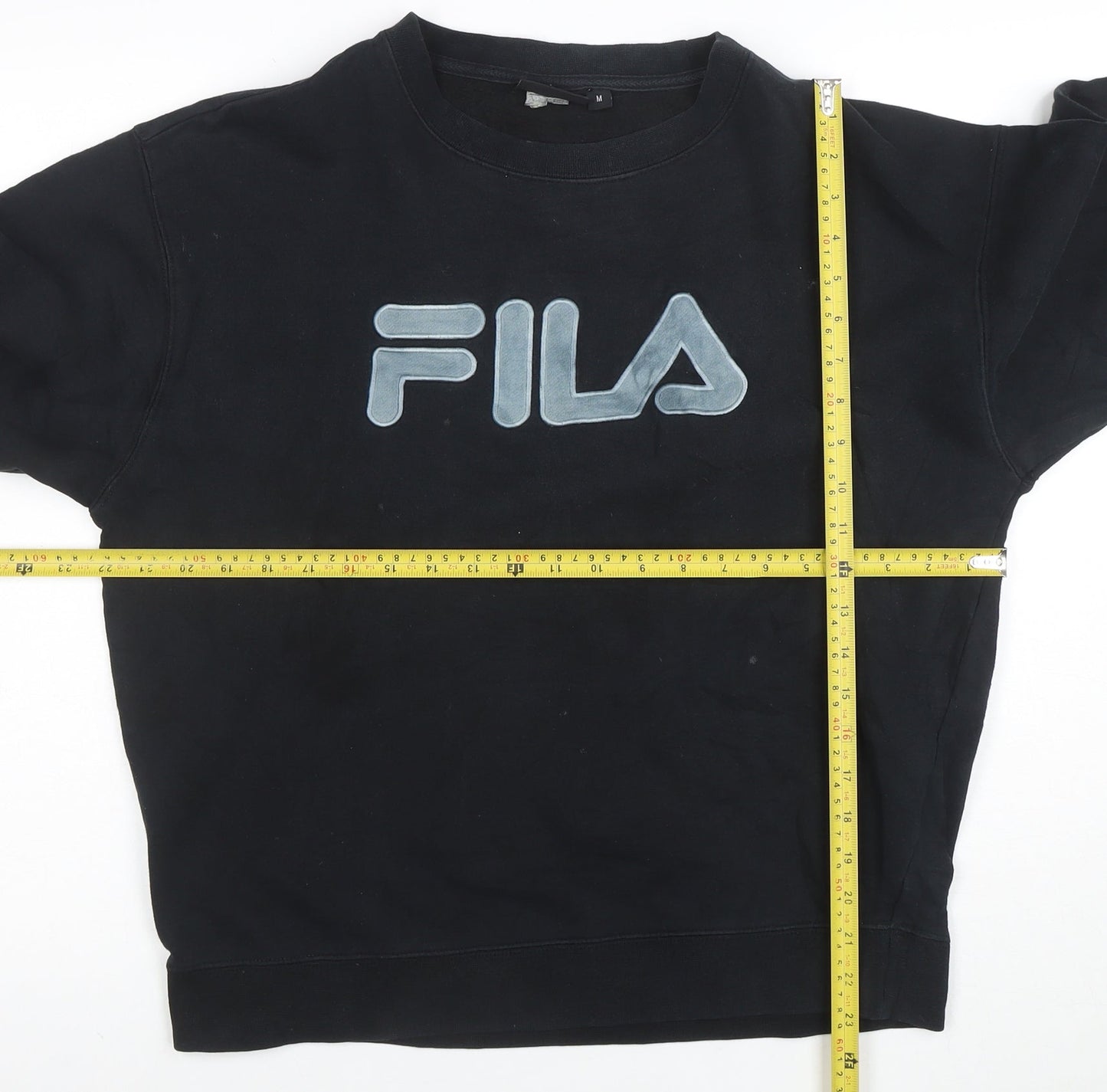 FILA Womens Black Medium Pullover Sweatshirt Cotton Blend Crew Neck