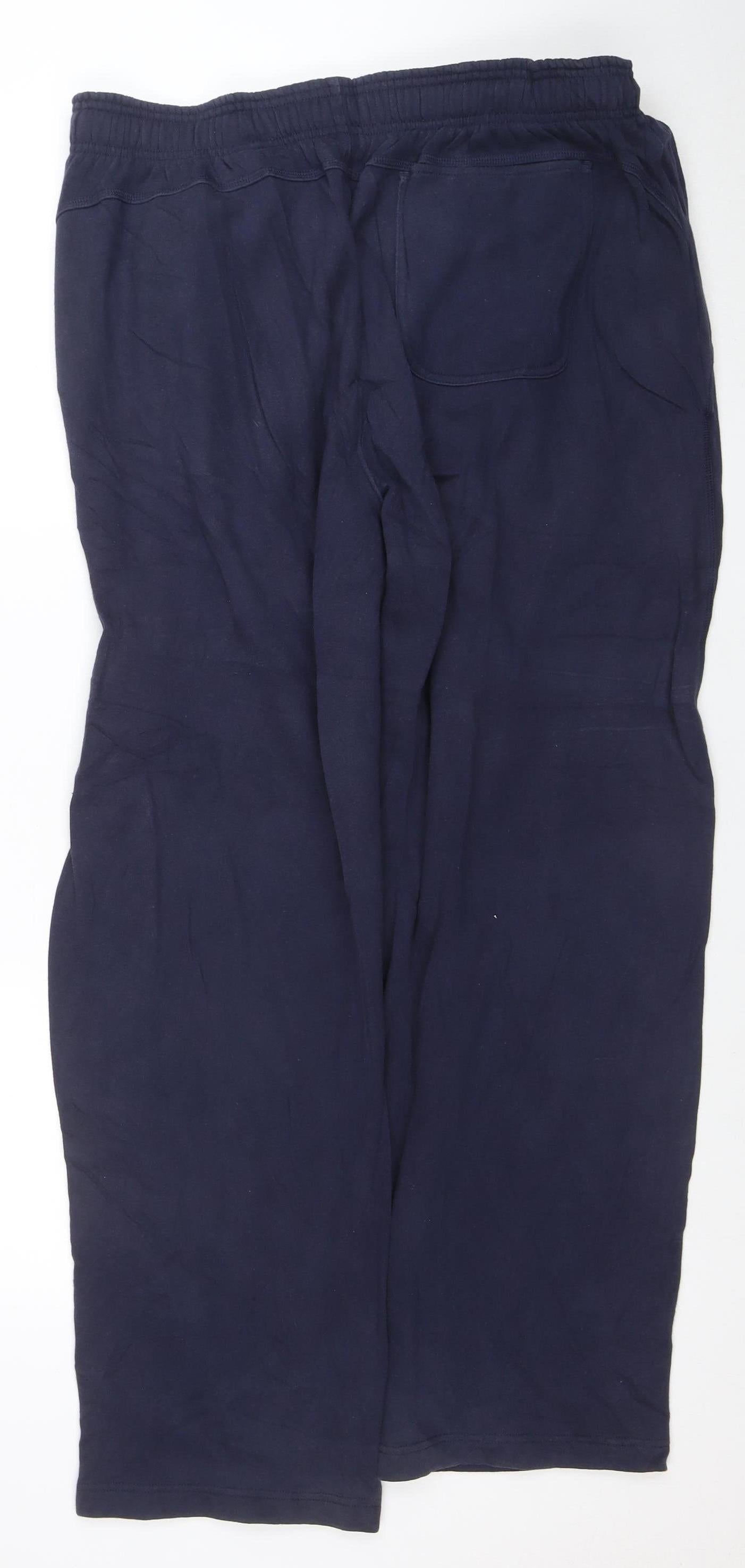 Reebok Men’s Blue Fleece Sweatpants L Regular Straight Fit