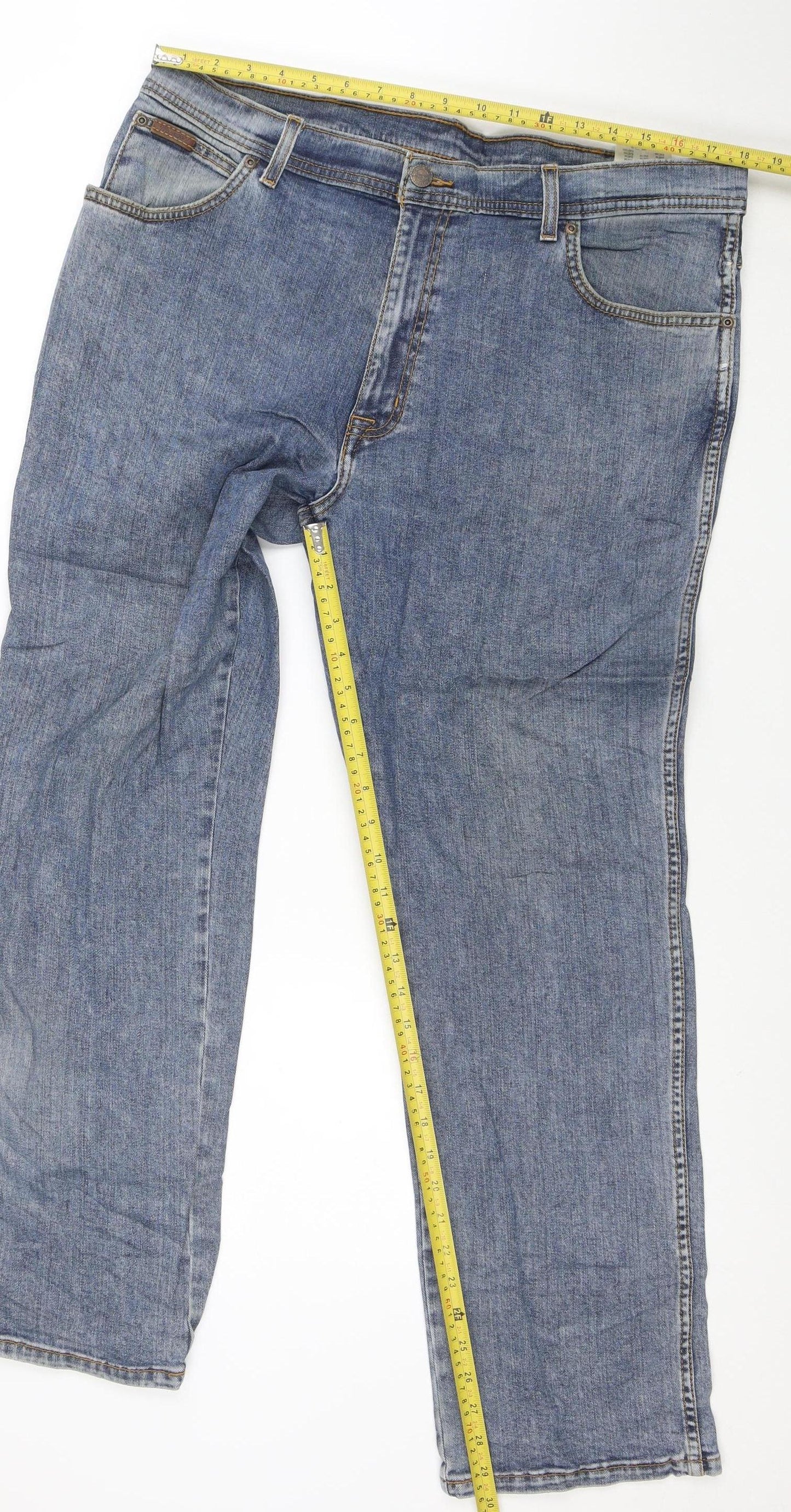 Wrangler Men’s Blue Texas Stretch Regular Straight Jeans W38 L30