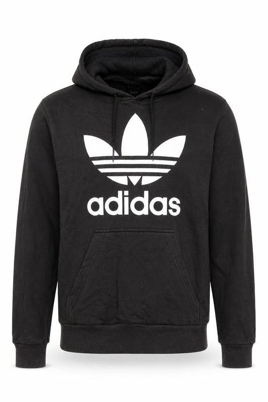 Adidas Men's Black Pullover Hoodie Size S Logo Fleece Sweatshirt