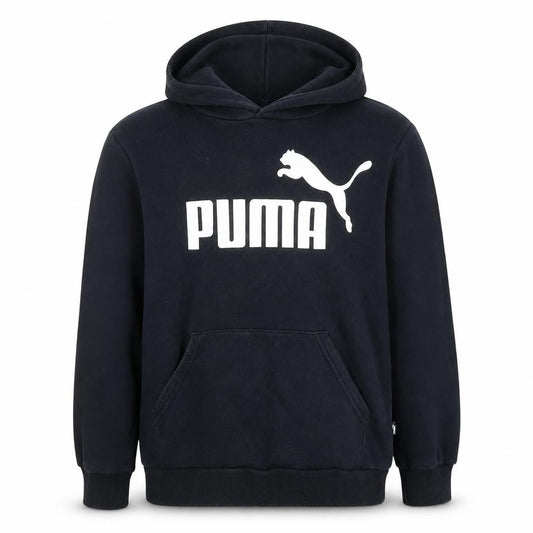 Puma Boys Black Pullover Hoodie XL 16 Cotton Blend Logo Print