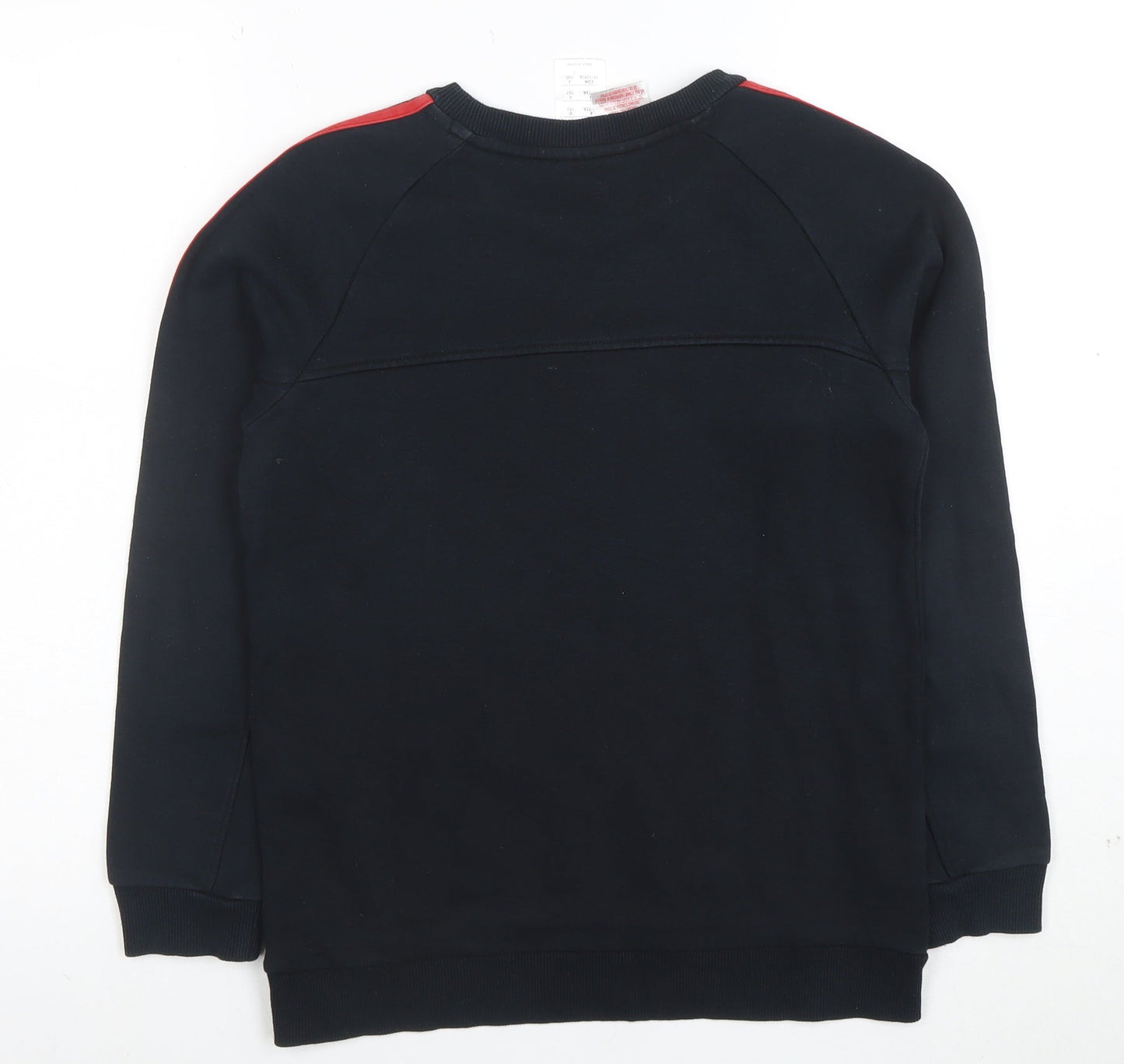 Adidas Boys Black Sweatshirt 11-12 Years Pullover Crew Neck Sports Top