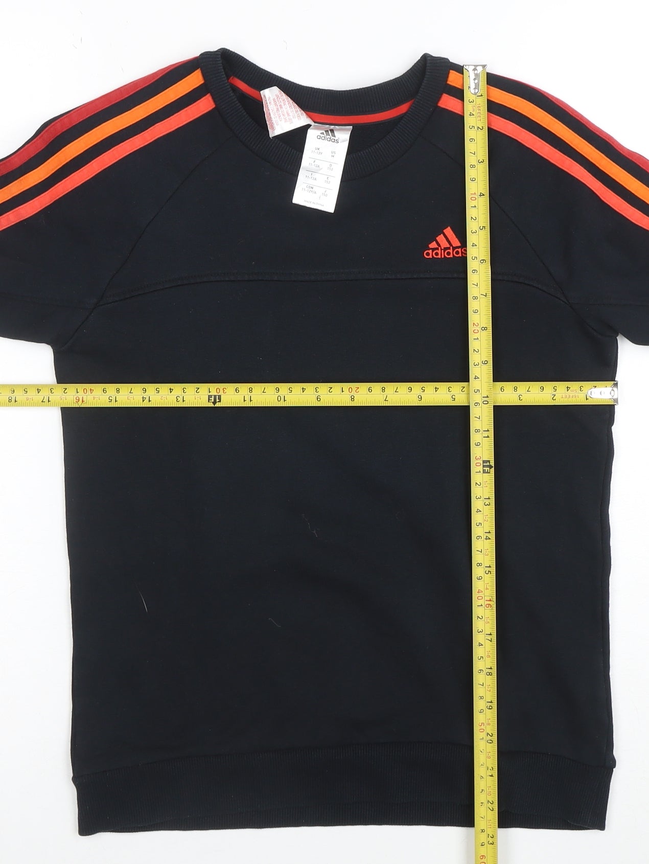 Adidas Boys Black Sweatshirt 11-12 Years Pullover Crew Neck Sports Top