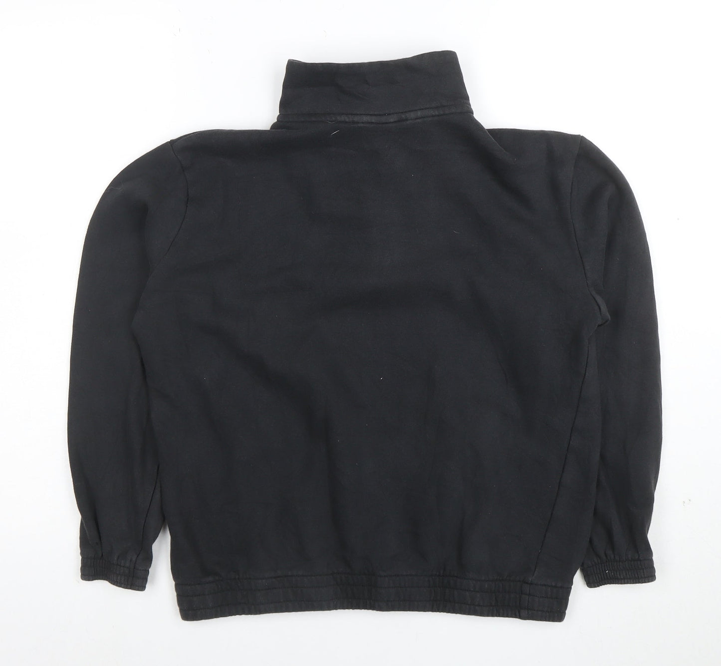 Adidas Girls Black 1/4 Zip Hoodie Size 14 Years Sports Logo Sweatshirt