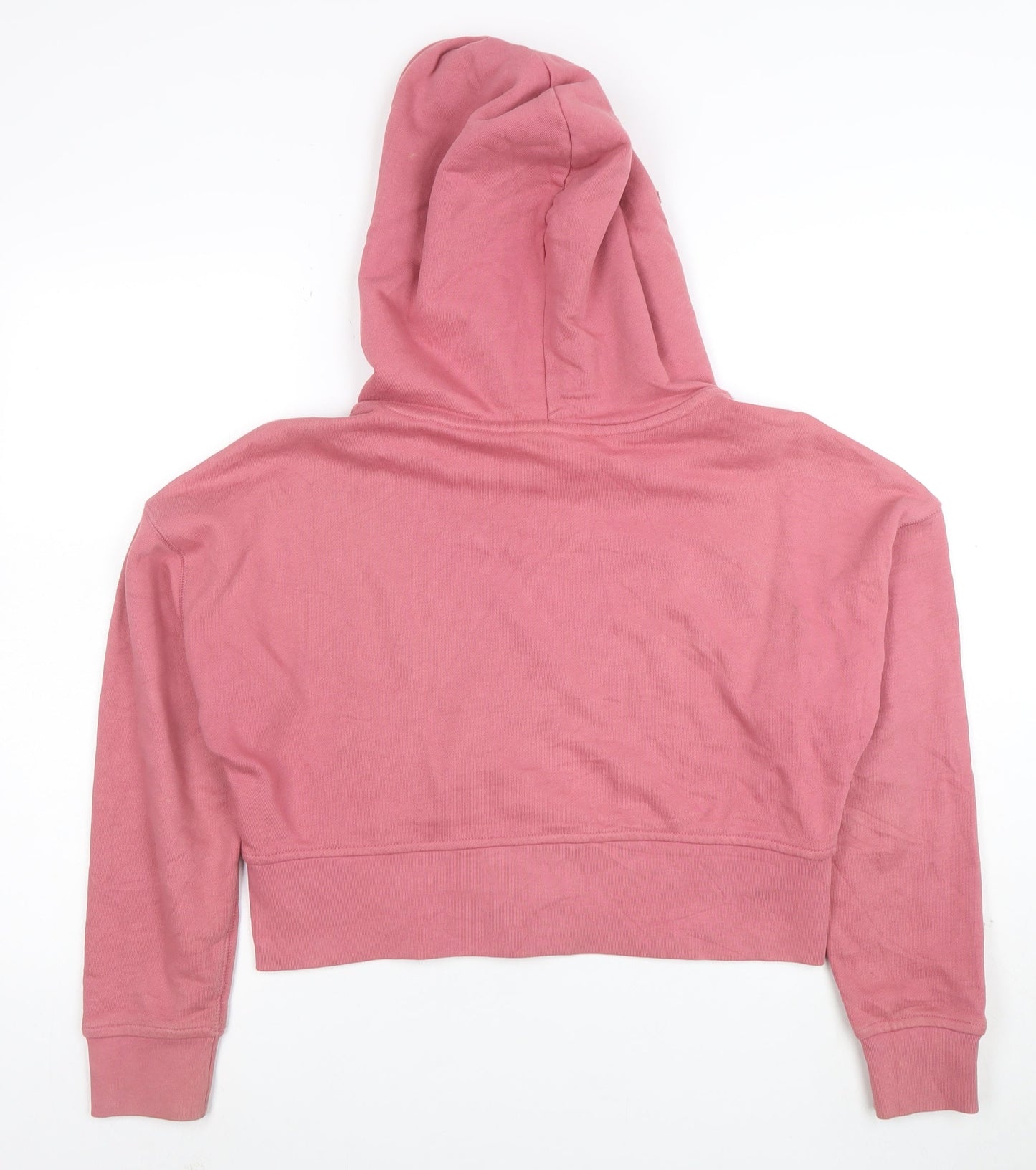 Adidas Women’s Pink Cropped Pullover Hoodie Size 8 Cotton Casual