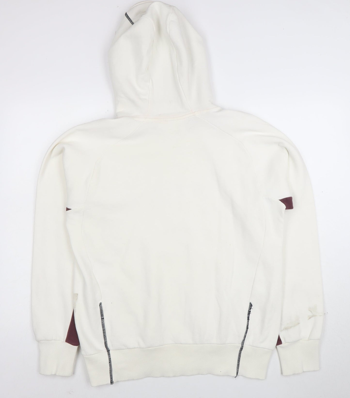 Puma Men's White Pullover Hoodie S Logo Sports Fleece Sweatshirt