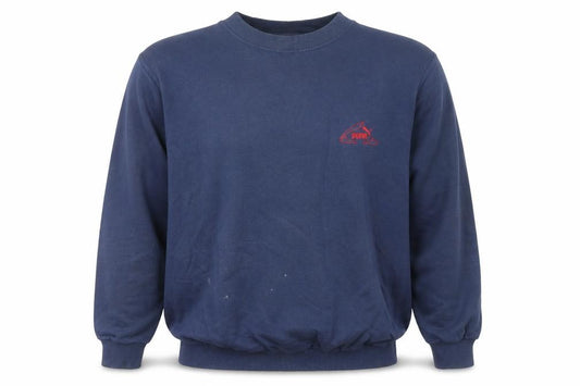 Puma Mens Blue Small Pullover Logo Sweatshirt Vintage Style