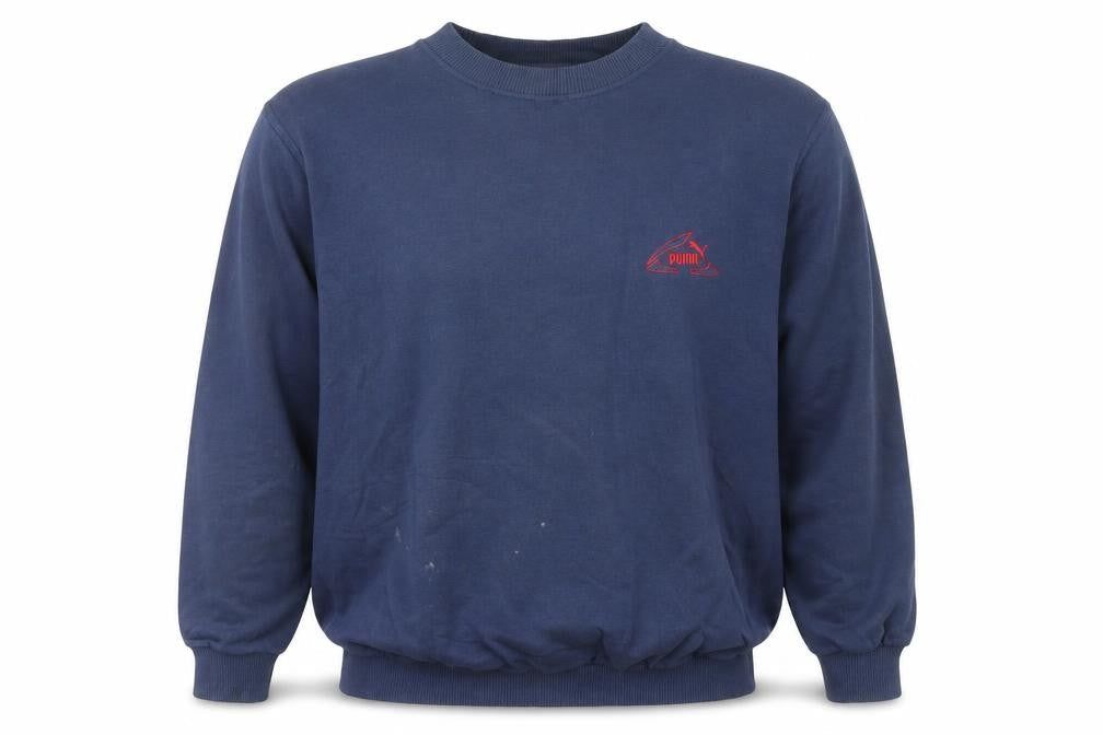 Puma Mens Blue Small Pullover Logo Sweatshirt Vintage Style