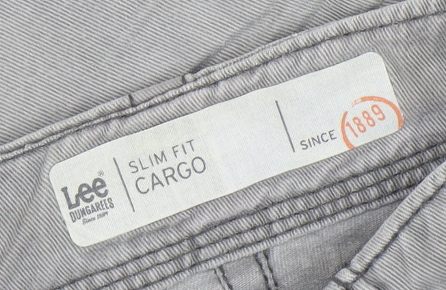 Lee Womens Grey Cargo Slim Fit Jeans Size 16