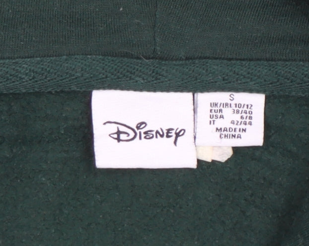 Disney Women's Green Pullover Hoodie Size S 10/12 Hooded Graphic Print