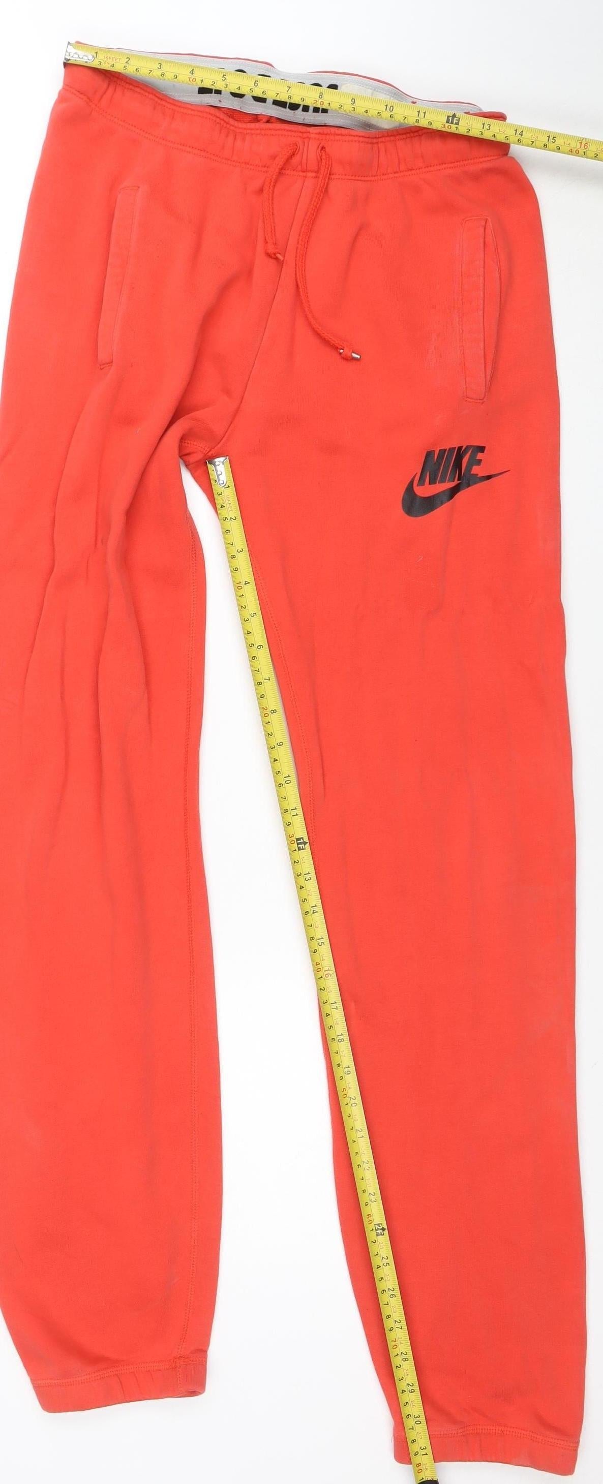 Nike Men's Red Jogger Sweatpants Size S Regular Fit Cotton Blend