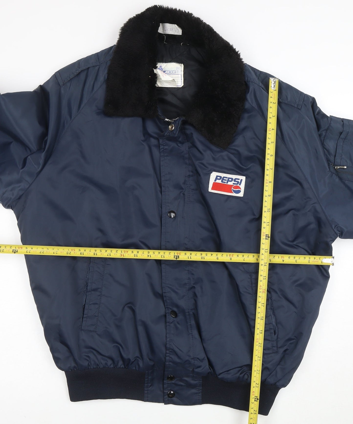 Aero Mode Mens Blue Pepsi Bomber Jacket L Nylon Vintage Workwear