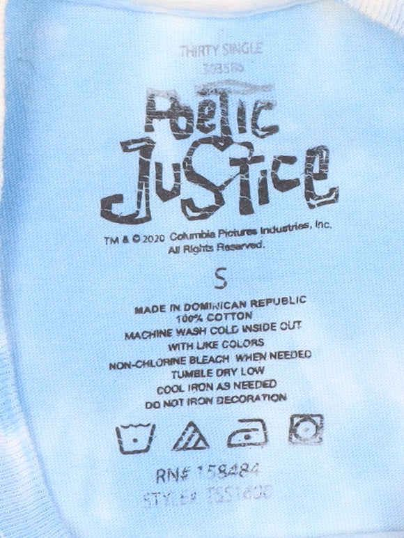 Poetic Justice Men's Blue Tie-Dye Graphic T-Shirt Size S