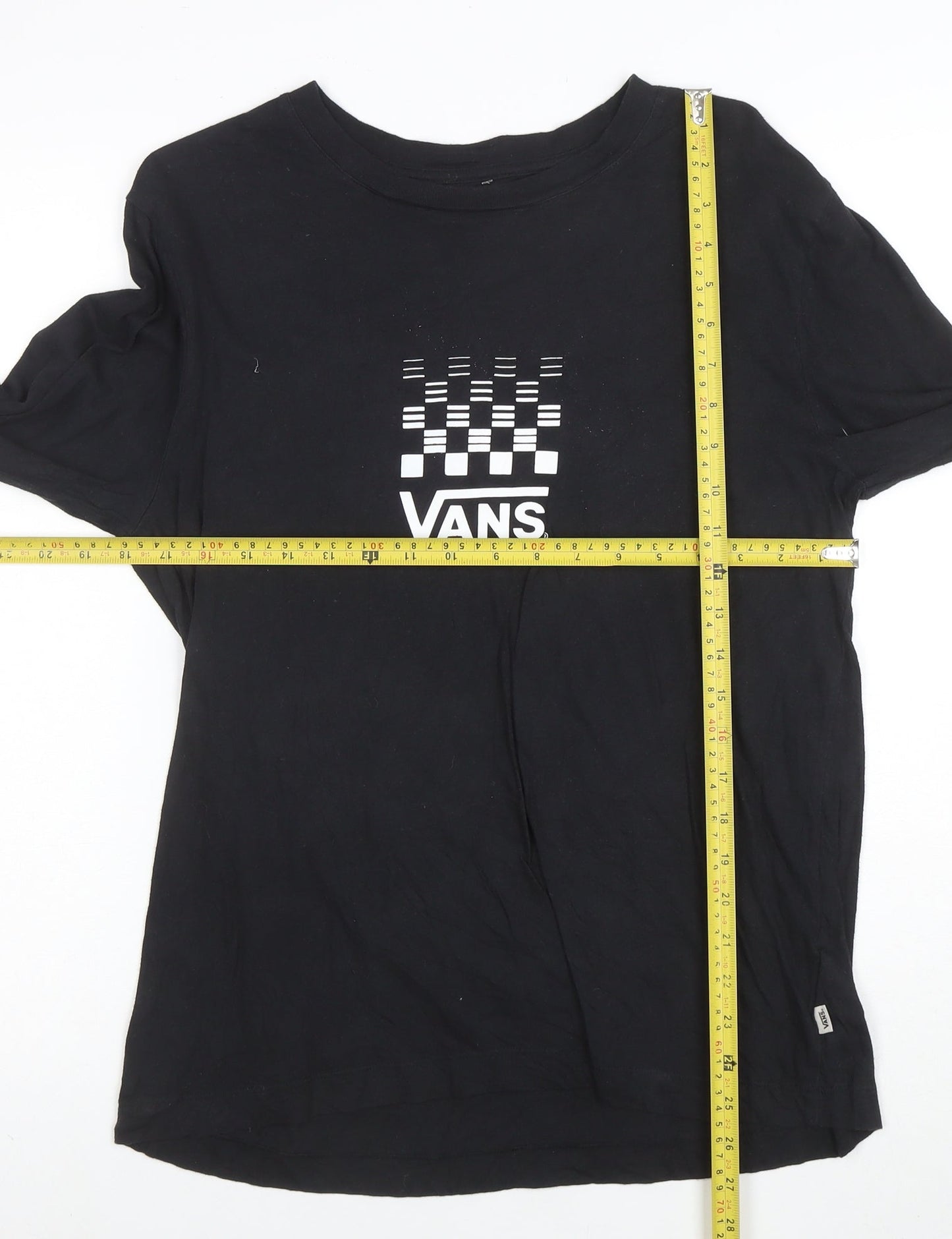 Vans Womens Black Long Sleeve Crew Neck Cotton T-Shirt Size M