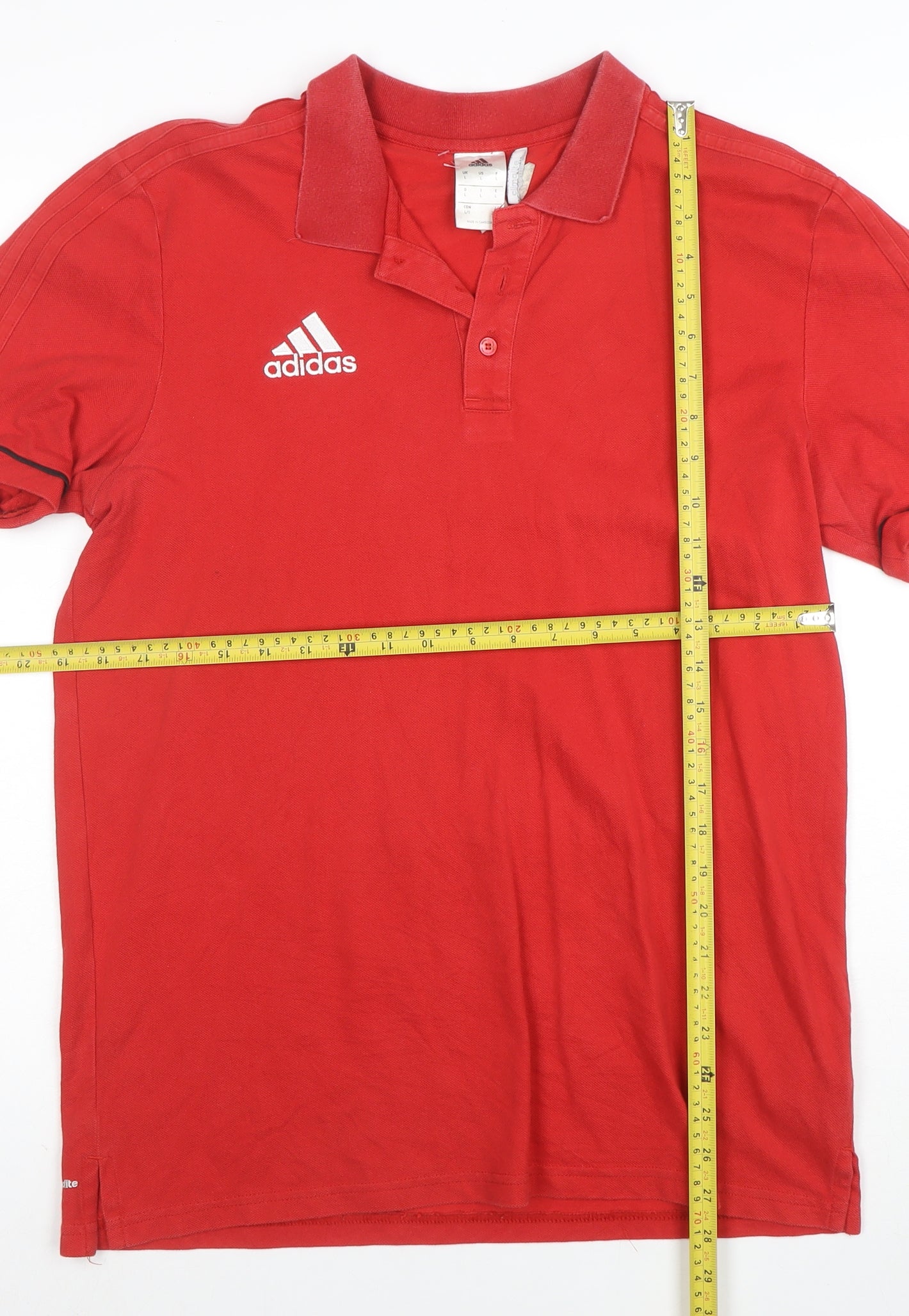 Adidas Mens Red Here To Help Polo Shirt Size L Cotton Blend