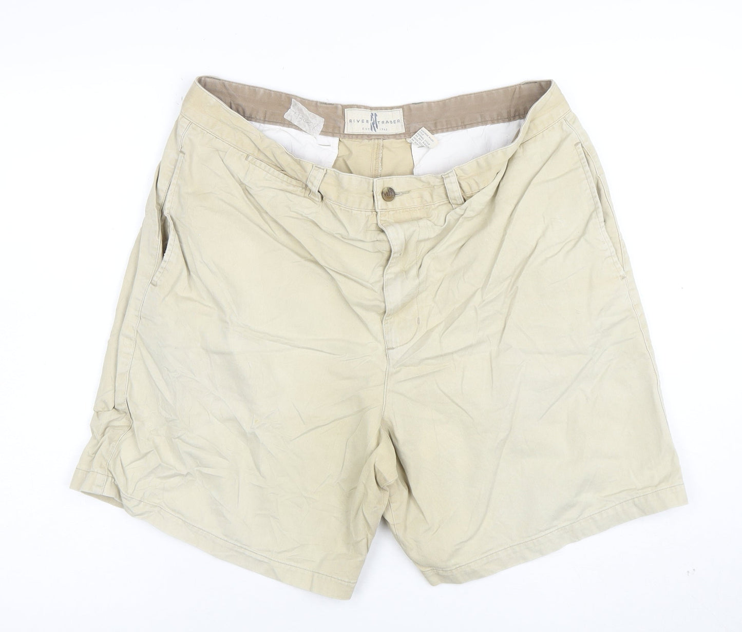 River Trader Men's Beige Chino Shorts Size 38 Regular Fit