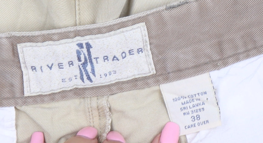 River Trader Men's Beige Chino Shorts Size 38 Regular Fit