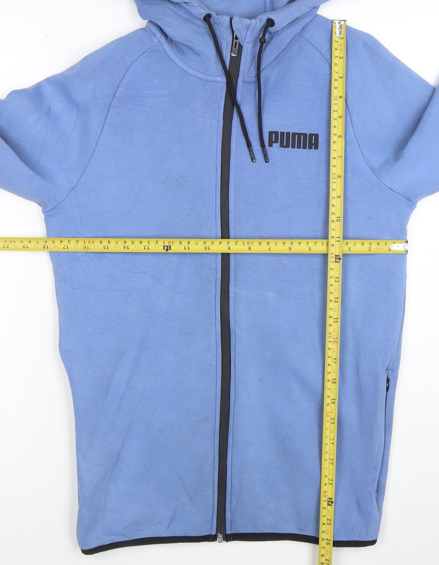 Puma Men's Blue Full Zip Hoodie S Regular Fit Sportswear