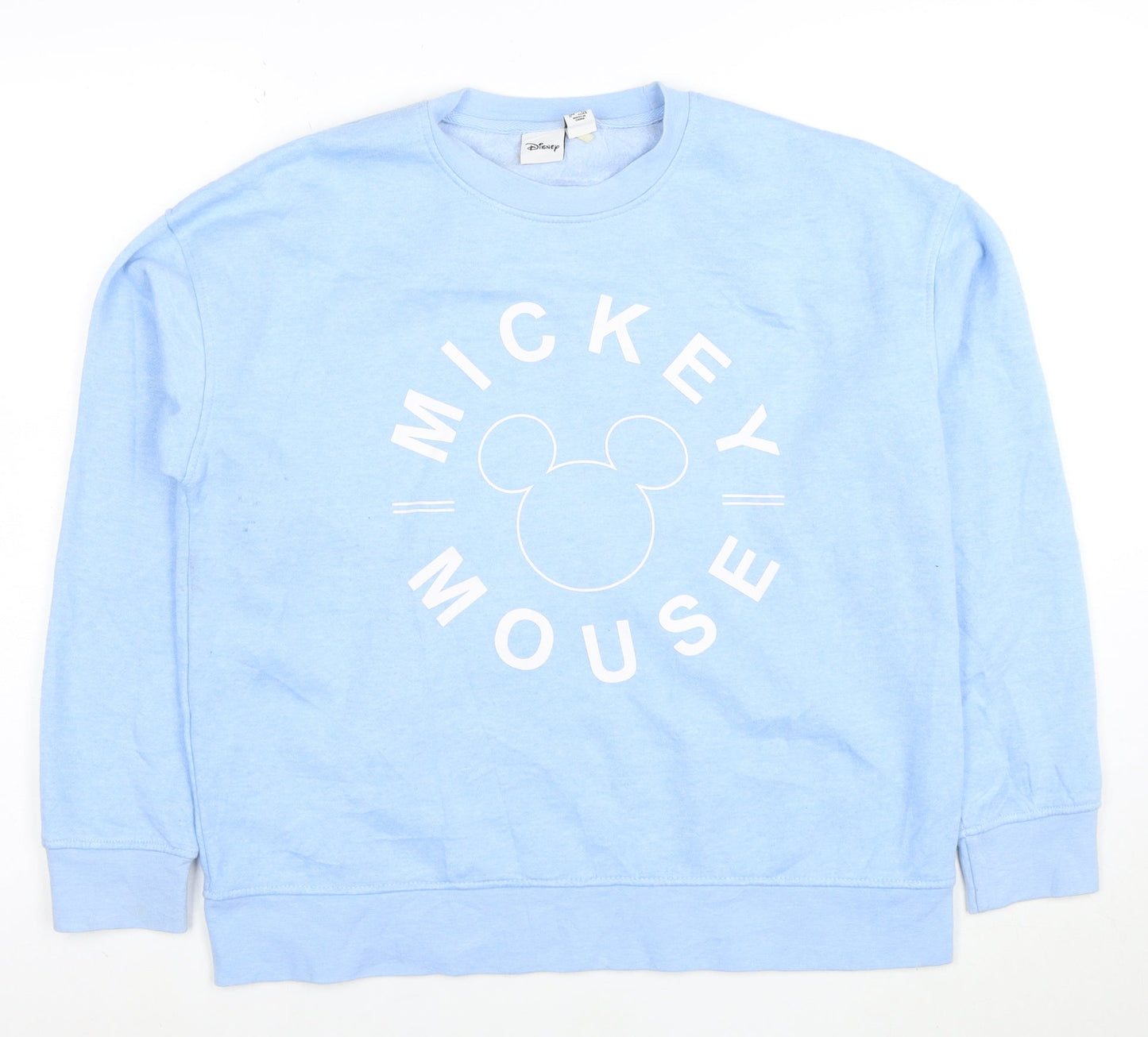 Disney Women Blue Mickey Mouse Crew Neck Sweatshirt Size S