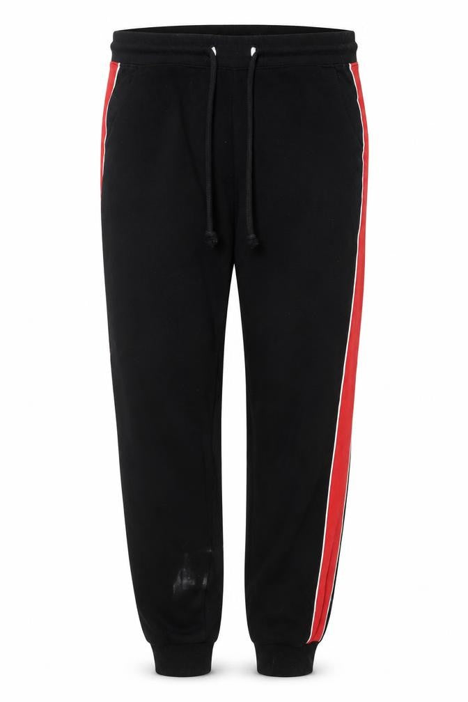 H&M Men Black Red Side Stripe Jogger Trousers M