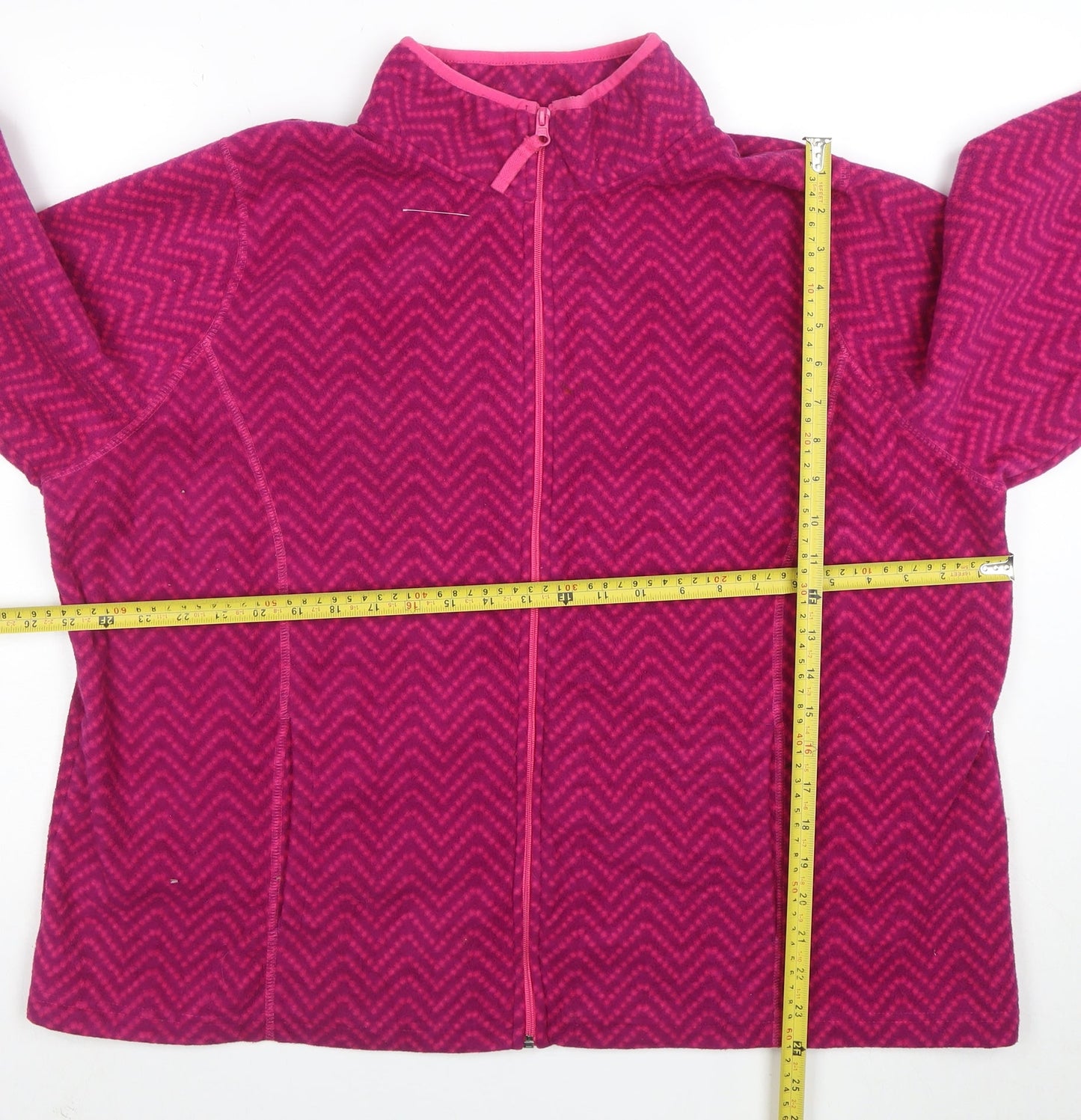 Made For Life Women's Pink Geometric Fleece Jacket 2XL