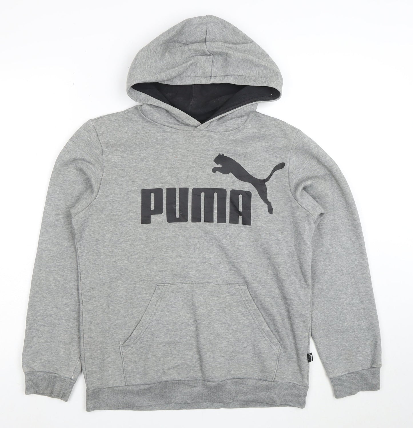 Puma Boys Grey Pullover Hoodie Size 14-15 Years Cotton Blend