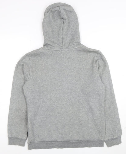 Back view of Puma boys’ grey pullover hoodie, size 14-15, years cotton blend