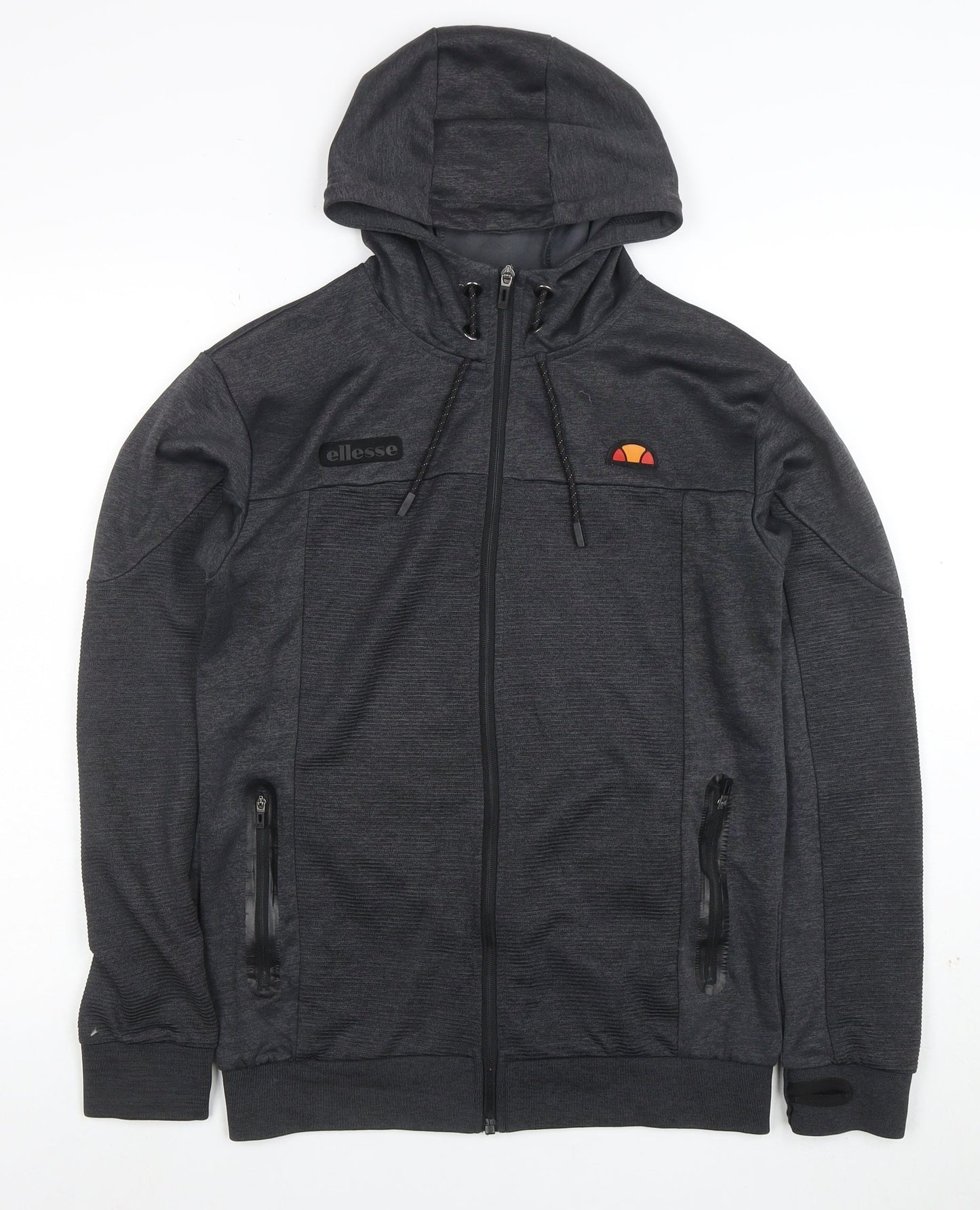 Ellesse Men's Grey XS Full Zip Hoodie with Logo Detail