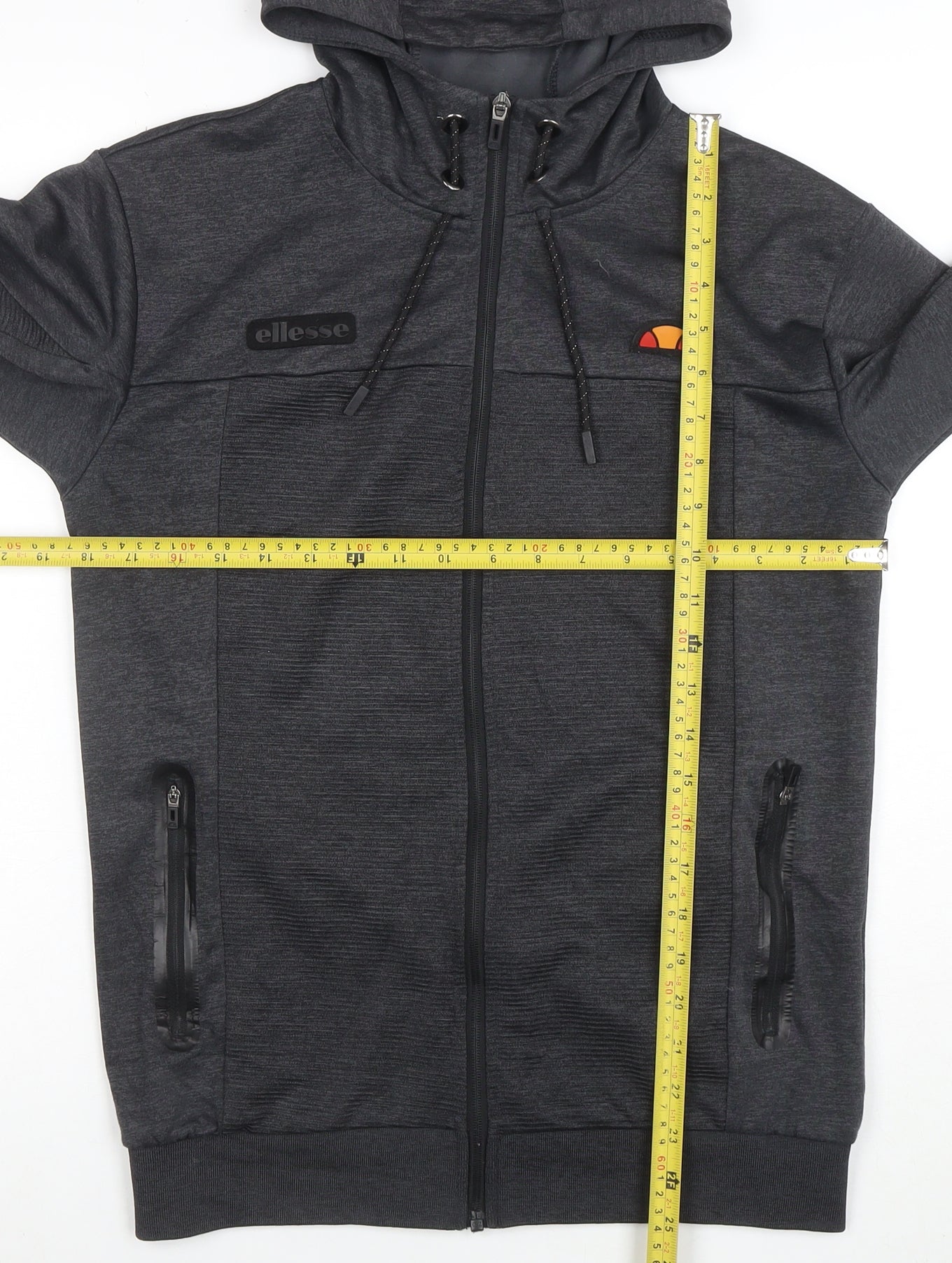 Ellesse Men's Grey XS Full Zip Hoodie with Logo Detail