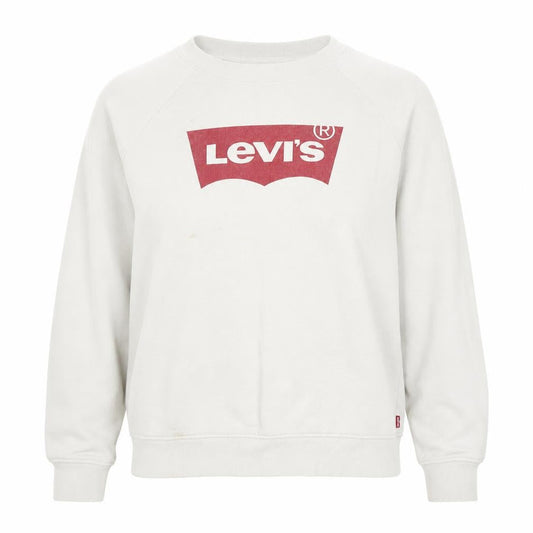 Levi's Womens White XS Pullover Sweatshirt Logo Cotton Blend