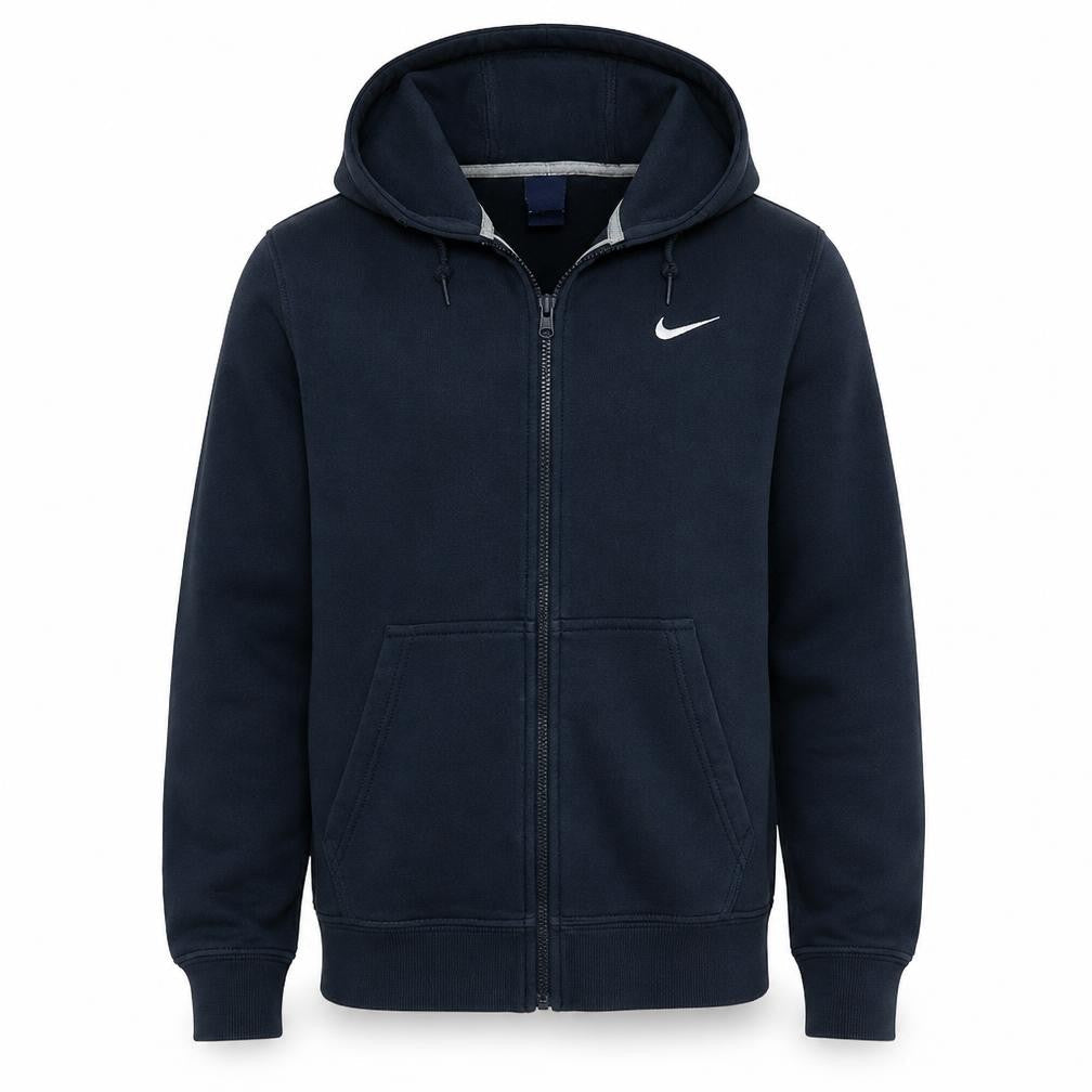 Nike Men's Black Full Zip Hoodie Medium Cotton Blend
